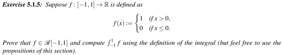 Solved Exercise 5.1.5: Suppose f:(-1,1] → R is defined as 1 | Chegg.com