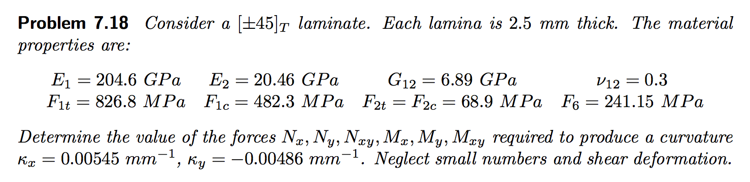 Solved Problem 7.18 Consider a [+45]t laminate. Each lamina | Chegg.com