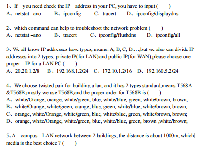Solved 1. If you need check the IP address in your PC, you | Chegg.com