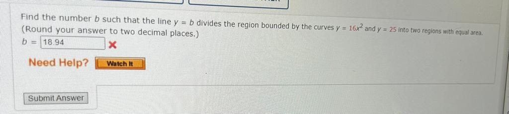 Solved Find The Number B Such That The Line Y=b Divides The | Chegg.com