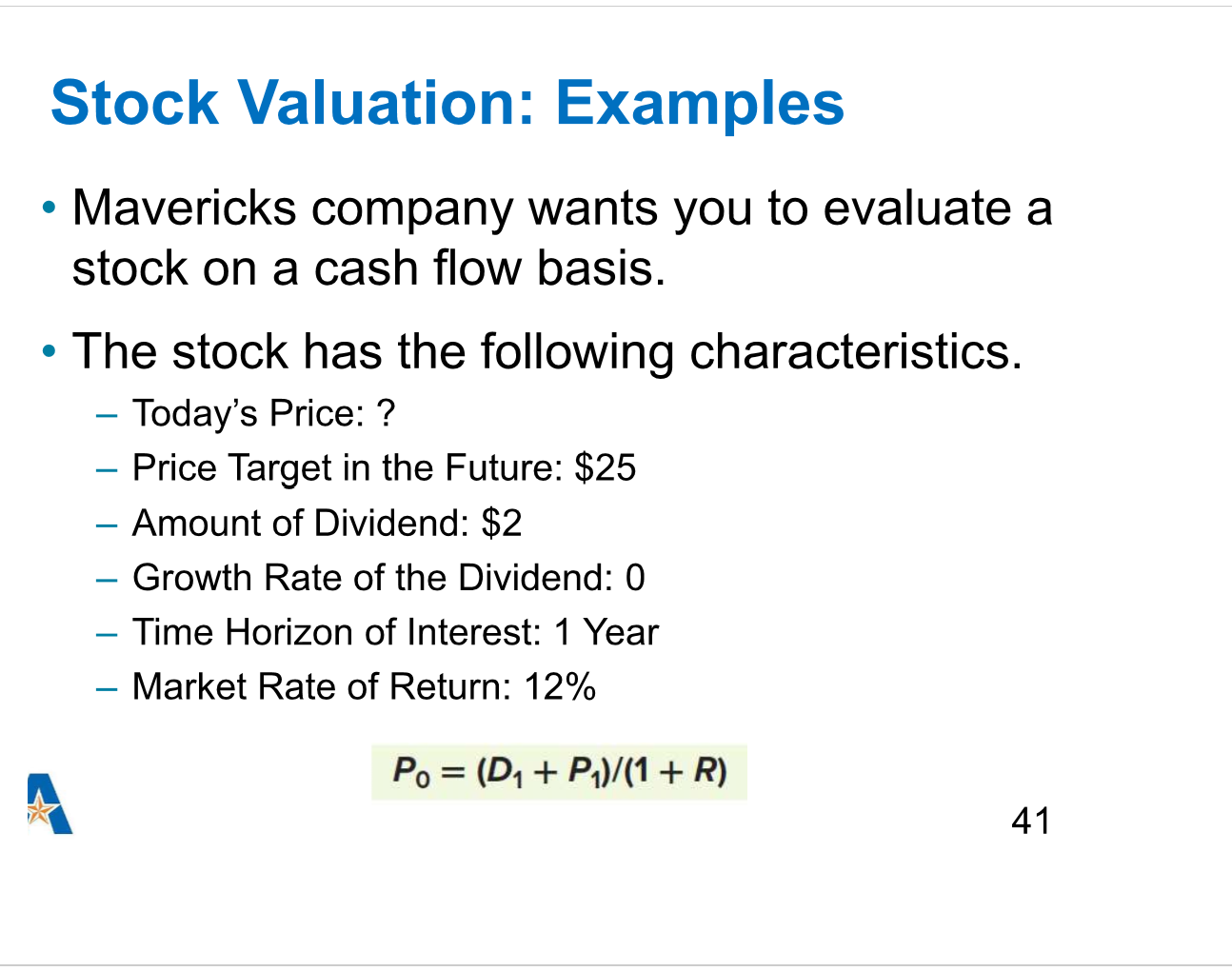 Solved Stock Valuation Examples Mavericks company wants