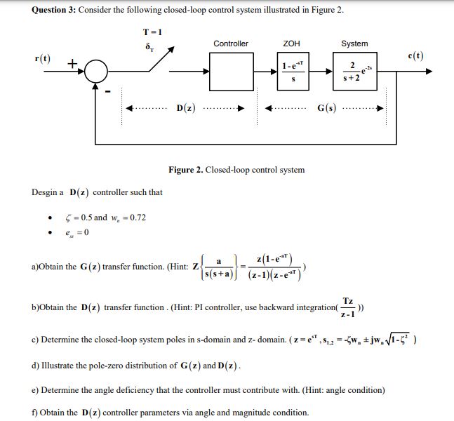 Solved Question 3: Consider the following closed-loop | Chegg.com