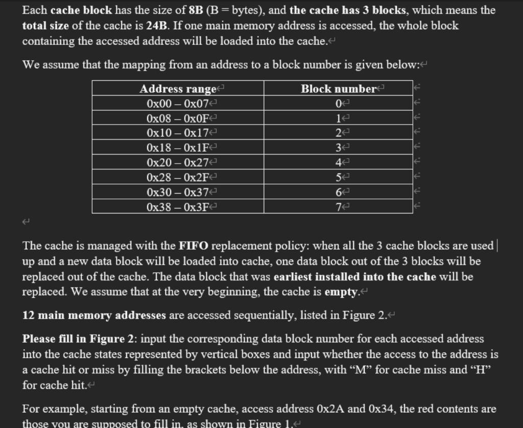 Solved a 0 Each cache block has the size of 8B (B = bytes), | Chegg.com