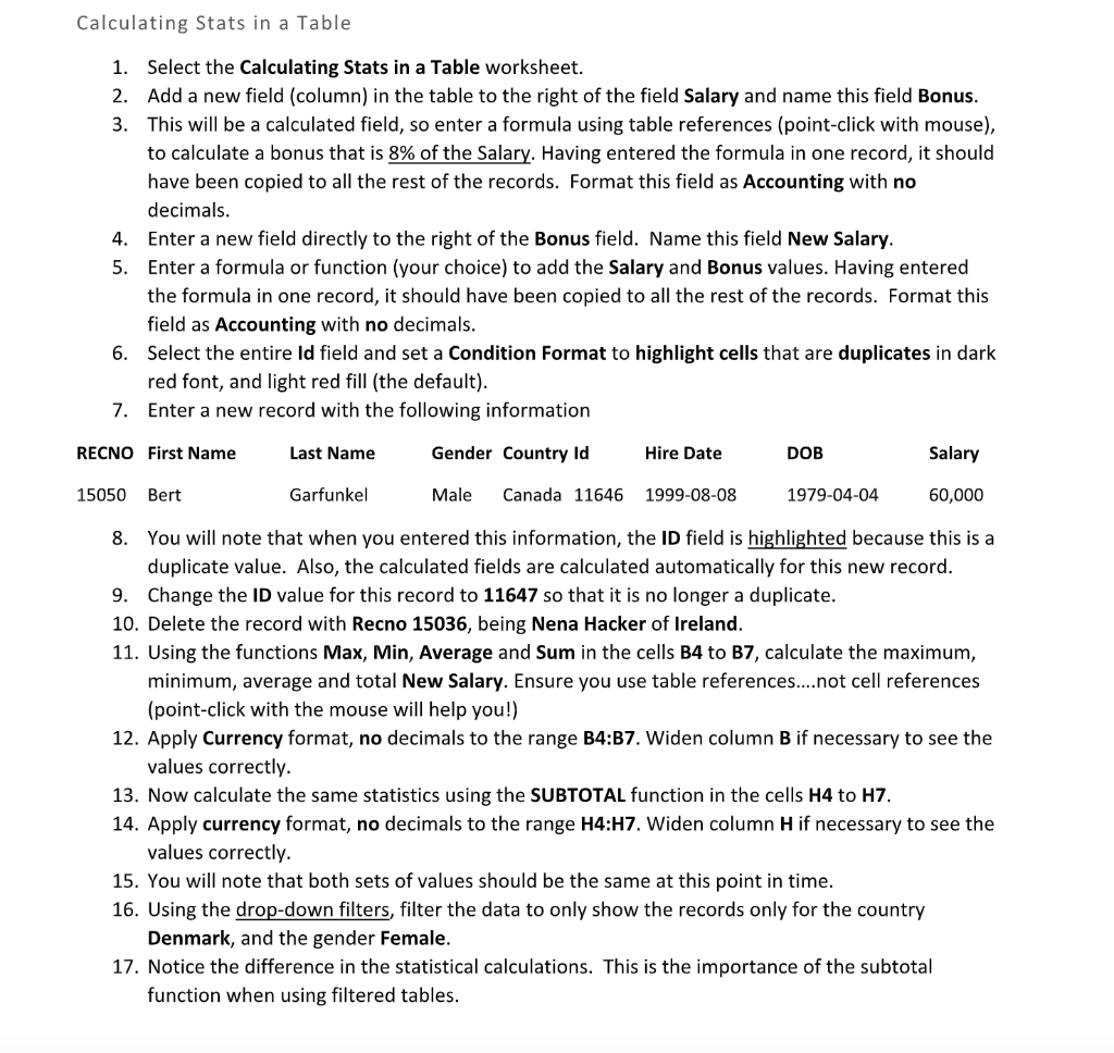 Solved Creating a Table 1. Ensure you are using the | Chegg.com