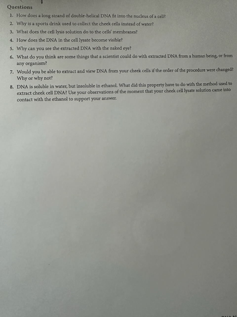 Solved Questions 1. How does a long strand of doublehelical