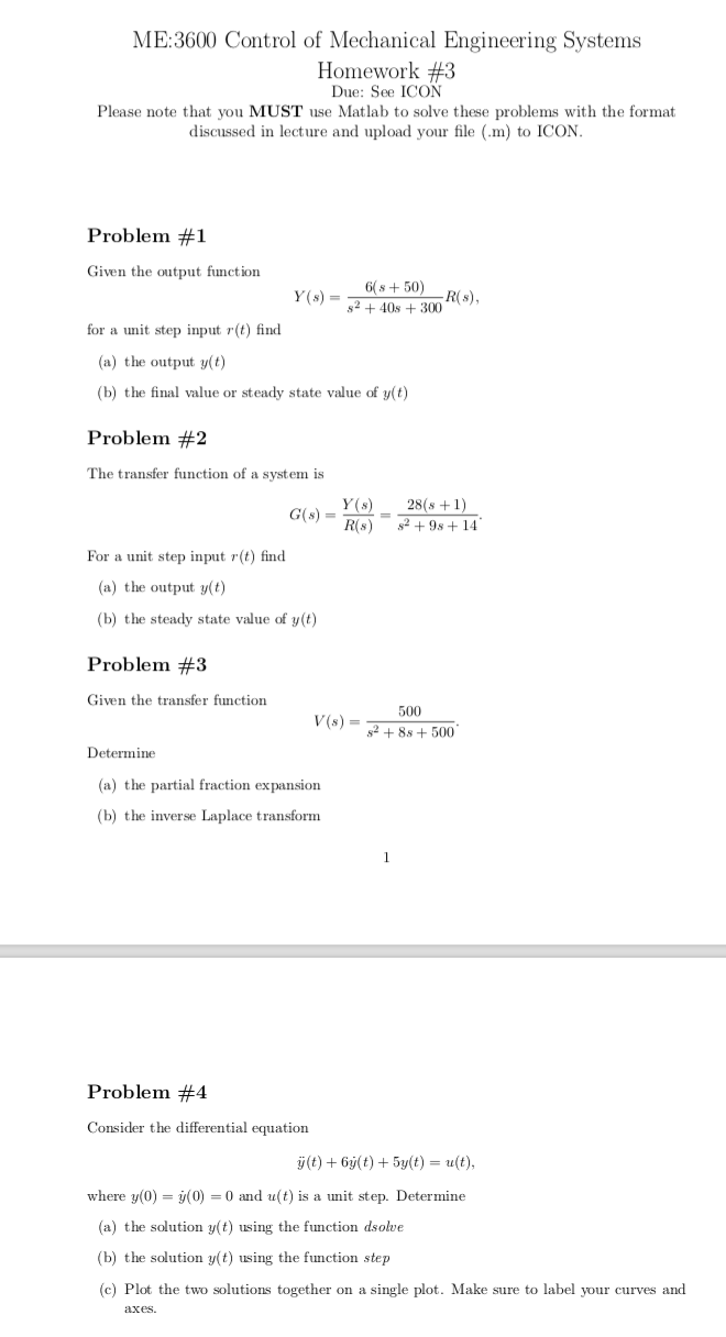 Solved % a) create the transfer function (Matlab definition) | Chegg.com