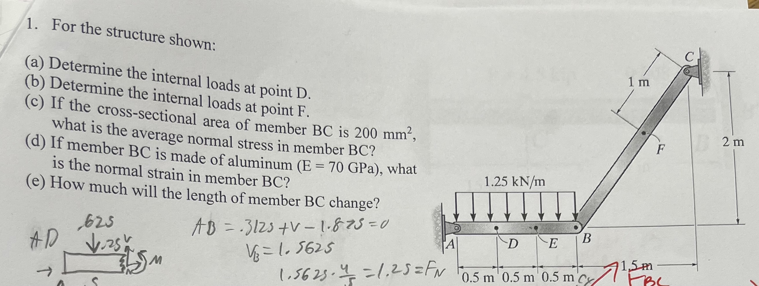 Solved For the structure shown:(a) ﻿Determine the internal | Chegg.com