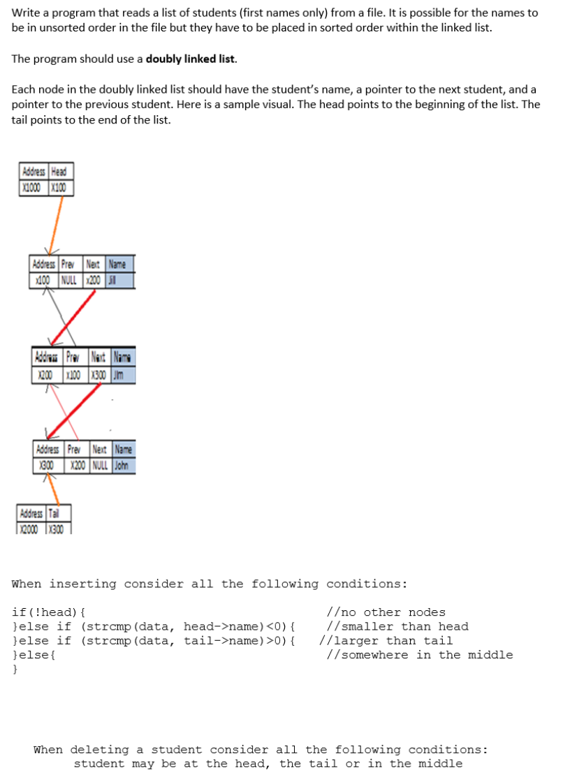 Solved Write a program that reads a list of students (first | Chegg.com