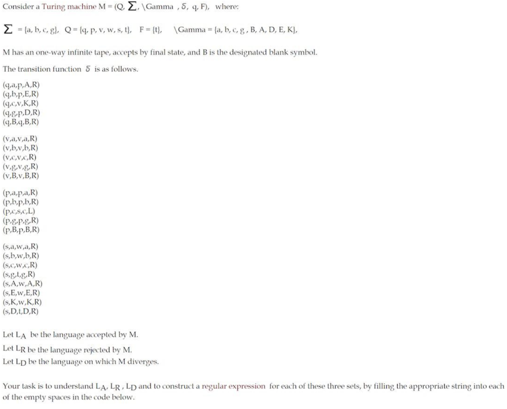 Solved Consider A Turing Machine M Gamma 5 9 F Chegg Com