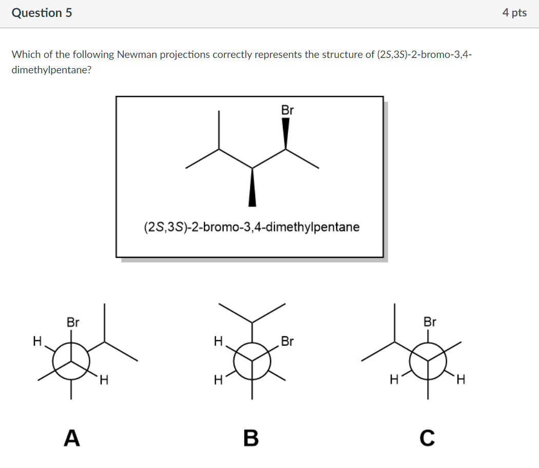 Solved Question 5 4 pts Which of the following Newman | Chegg.com