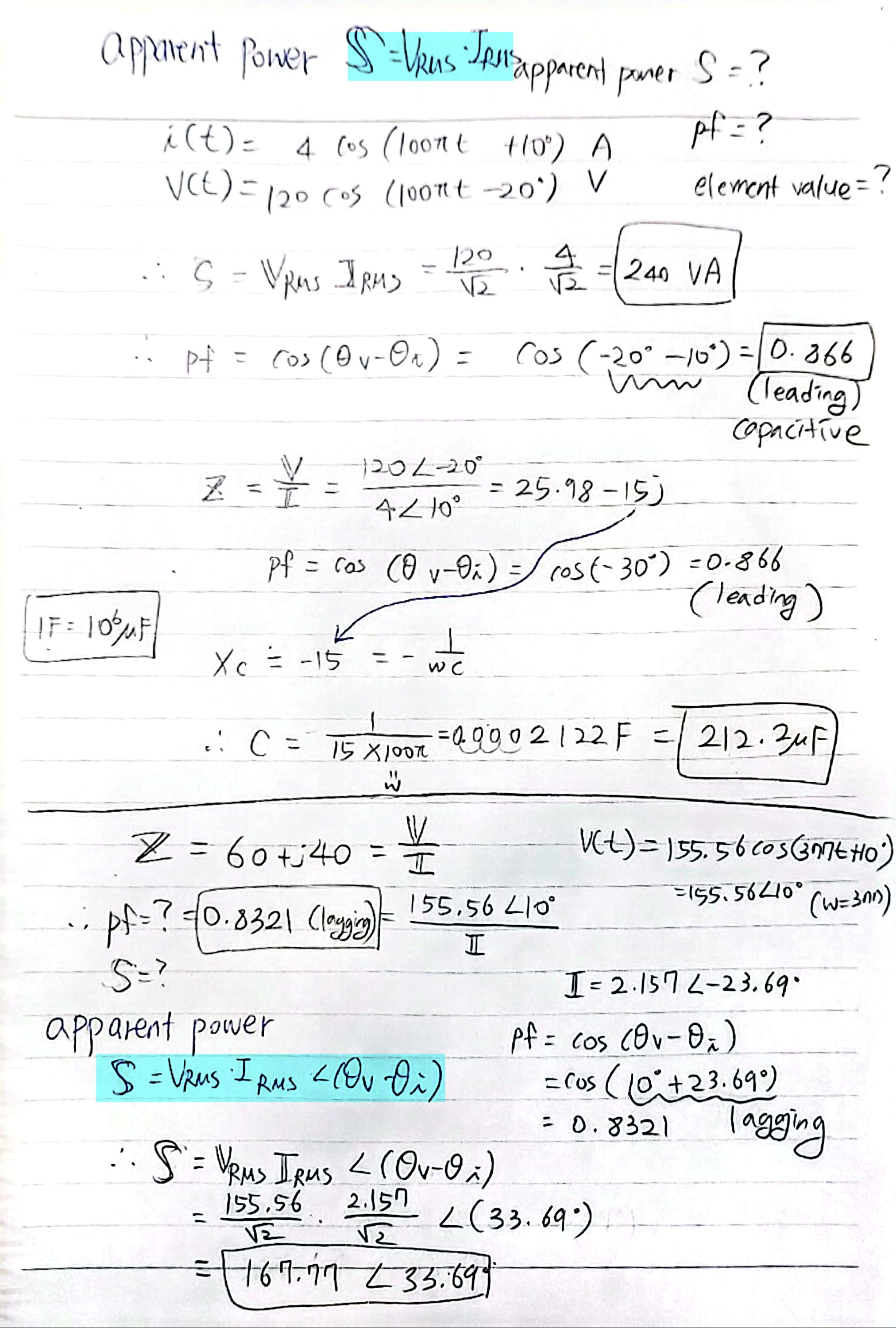 Solved When do we use S = Vrms*Irms and when do we use S = | Chegg.com