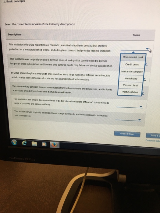 Solved 1. Basic concepts Select the correct term for each of | Chegg.com