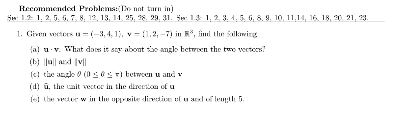 Solved 3. (a) Let u and v be two vectors in R3 such that | Chegg.com