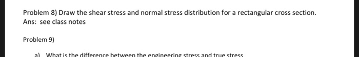 Solved Problem 8) Draw the shear stress and normal stress | Chegg.com