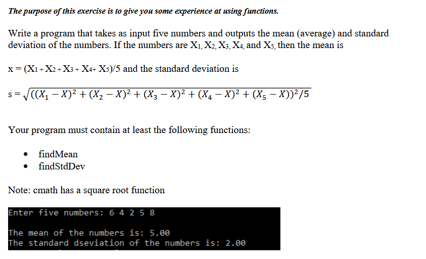 Solved give you some experience at using functions. The | Chegg.com