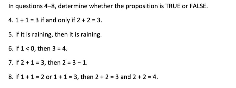 Solved In Questions 4-8, Determine Whether The Proposition | Chegg.com