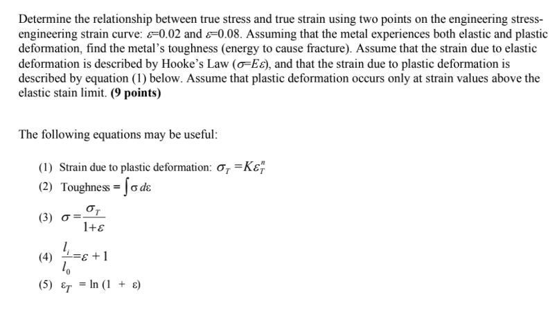 Solved Determine the relationship between true stress and | Chegg.com