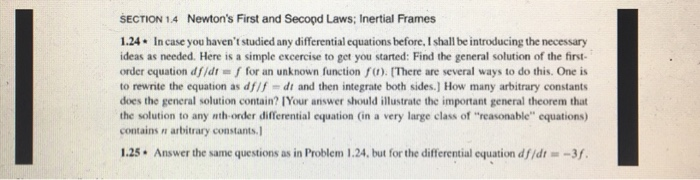 Solved SECTION 1.4 Newton's First and Second Laws: Inertial | Chegg.com
