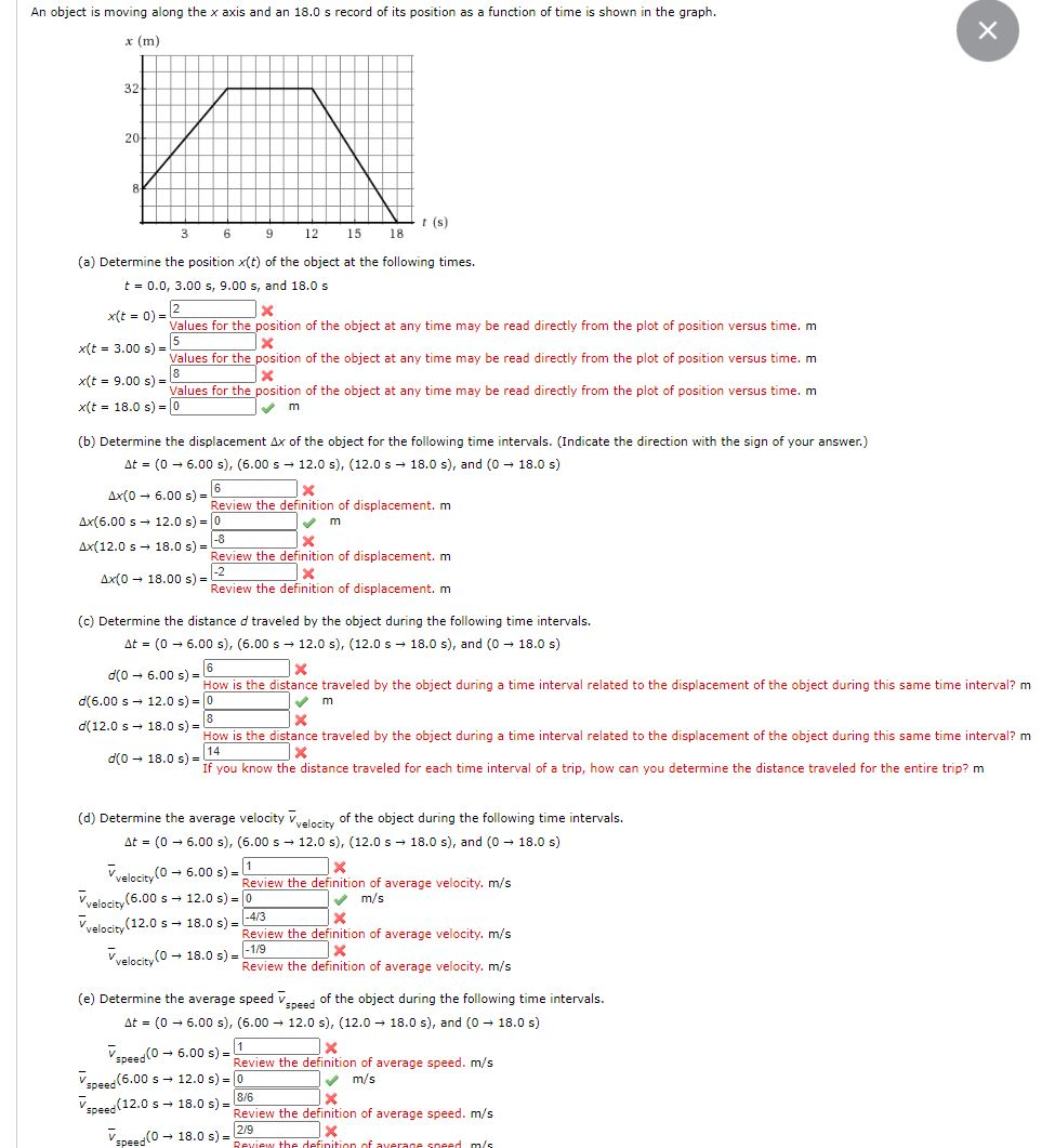 Solved An object is moving along the x axis and an 18.0 s | Chegg.com