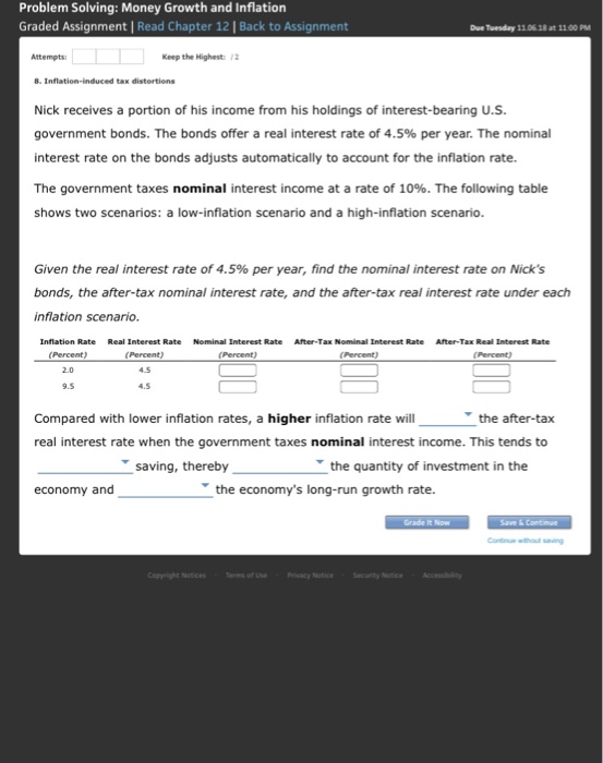 Solved Problem Solving: Money Growth And Inflation Graded | Chegg.com