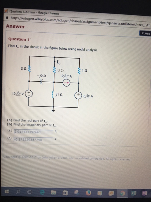 Solved Question 1 Find Io In The Circuit In The Figure Below 1759