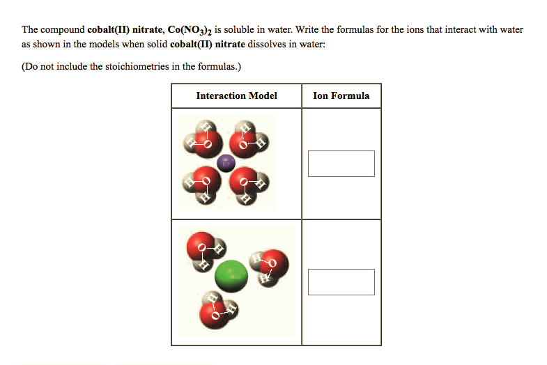 Solved The Compound Cobalt Ii Nitrate Co No3 2 Is Soluble Chegg Com