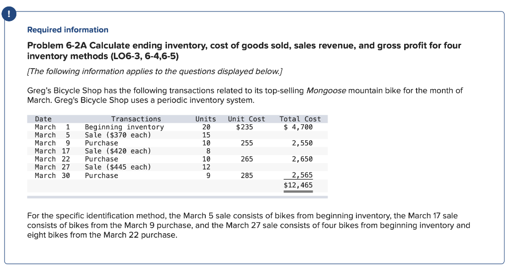 Solved 1. Calculate ending inventory and cost of goods sold | Chegg.com