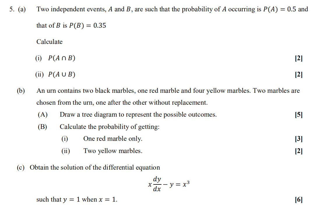 Solved 5. (a) Two Independent Events, A And B, Are Such That | Chegg.com