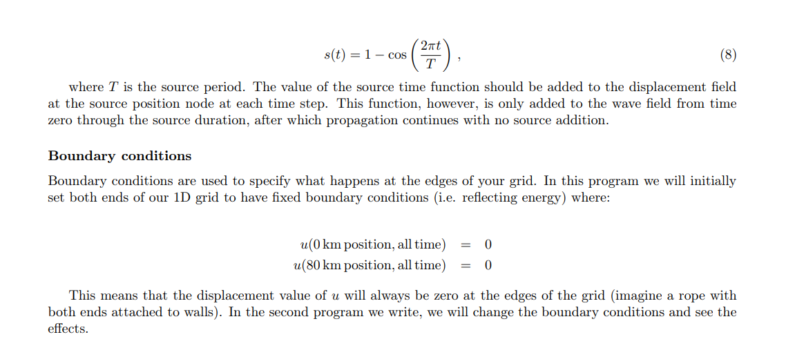 Solved We will now write a Matlab code to solve the 1D wave | Chegg.com