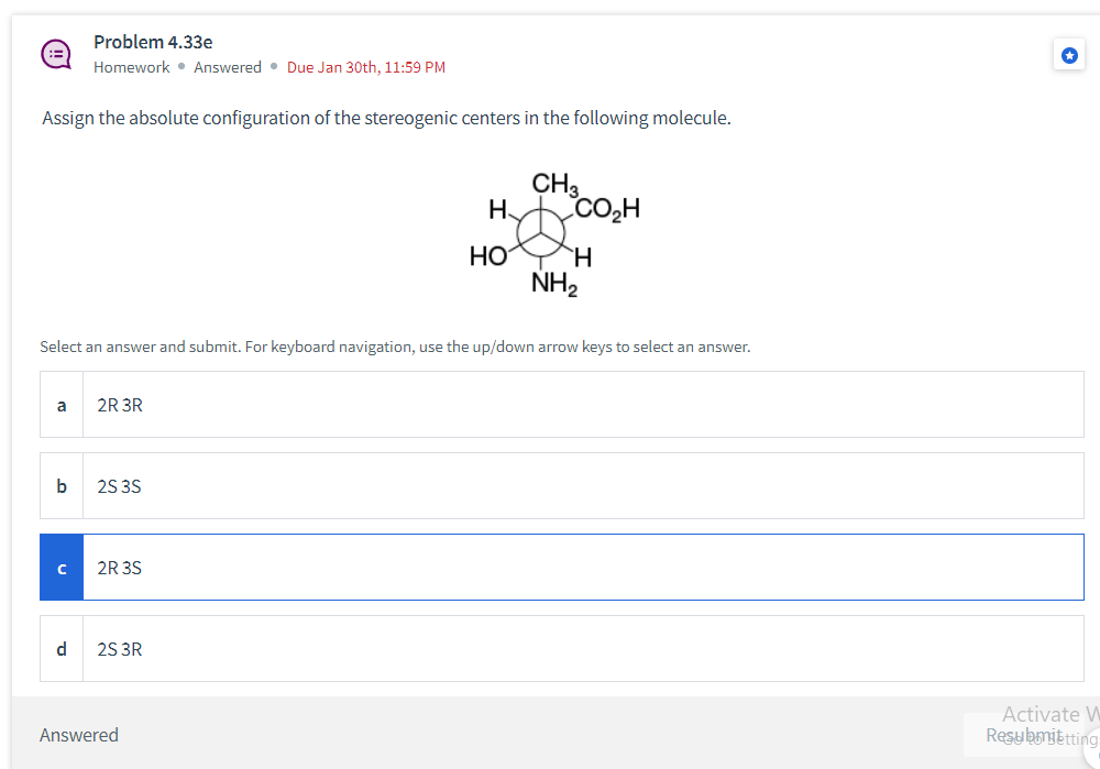 Solved Assign the absolute configuration of the stereogenic | Chegg.com