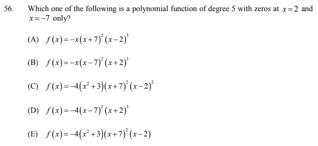 Solved 56. Which one of the following is a polynomial | Chegg.com
