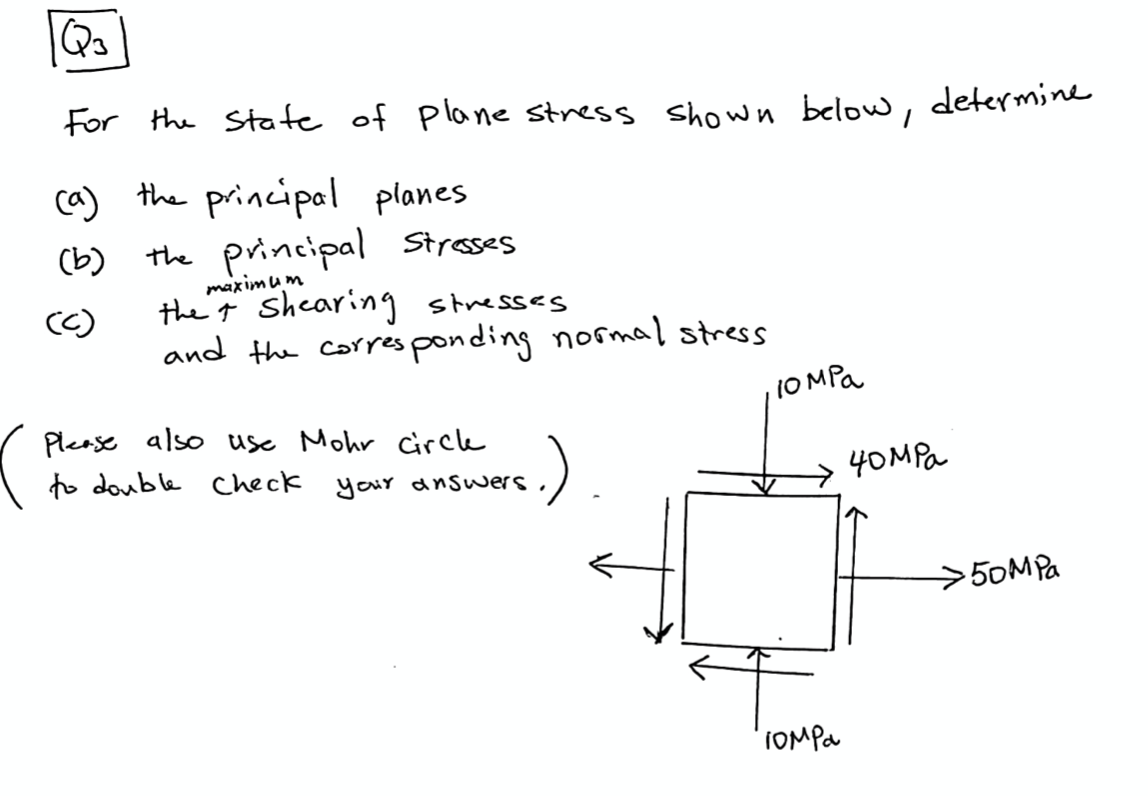 Solved QS For the state of plane stress shown below, | Chegg.com