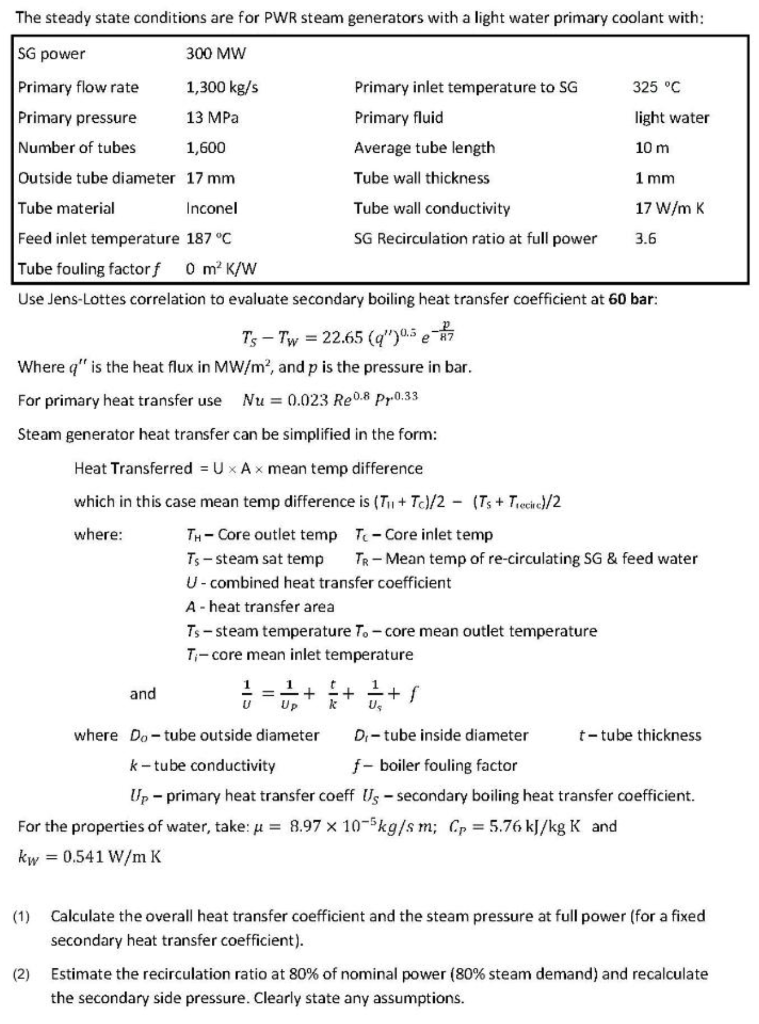 Solved Use Jens-Lottes correlation to evaluate secondary | Chegg.com ...