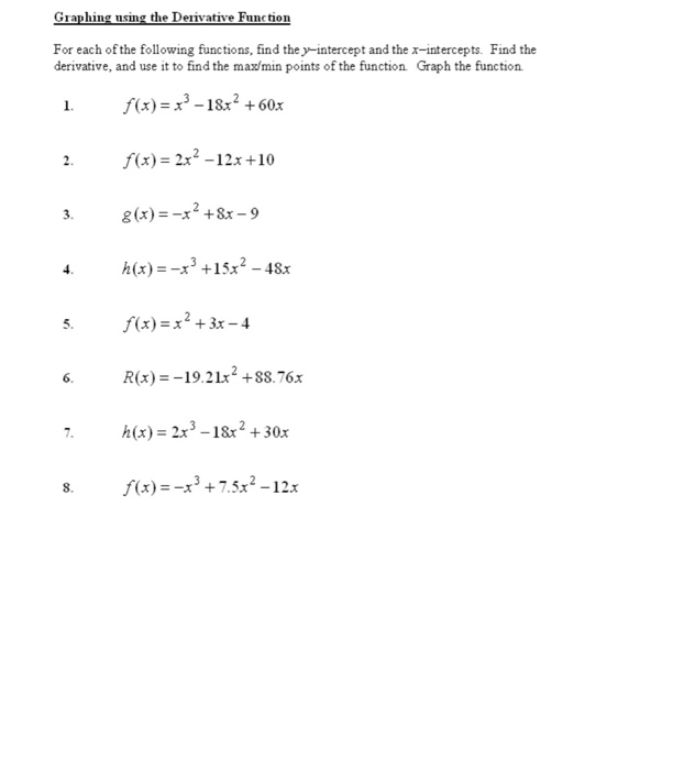 Solved For each of the following functions, find | Chegg.com
