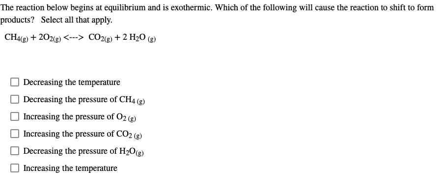 Solved The reaction below begins at equilibrium and is | Chegg.com