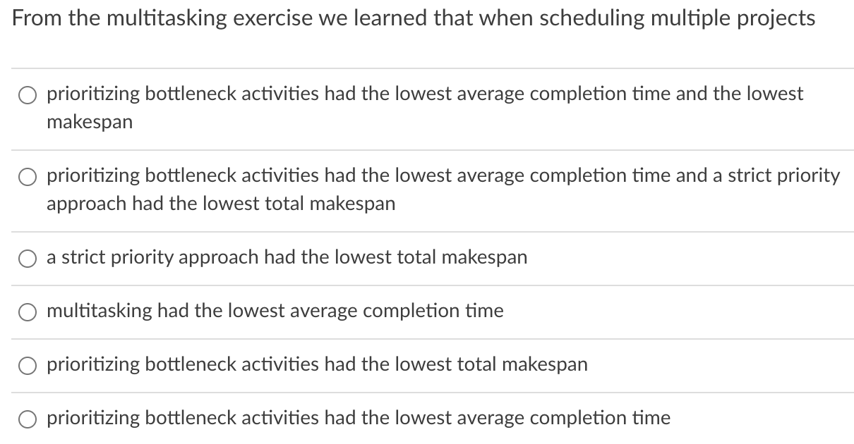 Solved From the multitasking exercise we learned that when | Chegg.com