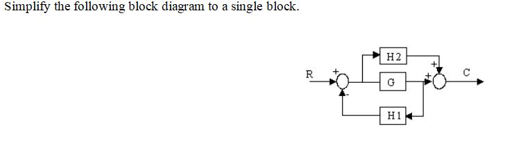 Solved Simplify the following block diagram to a single | Chegg.com