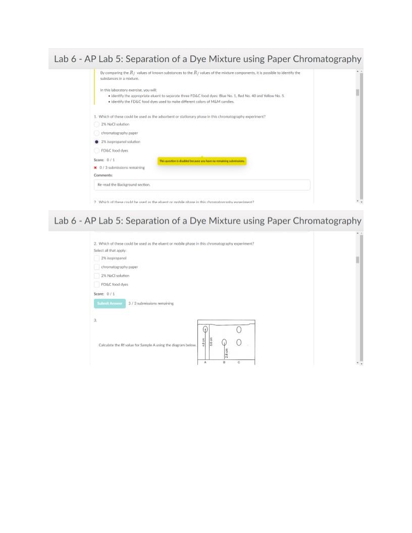 Lab 6 AP Lab 5 Separation of a Dye Mixture using
