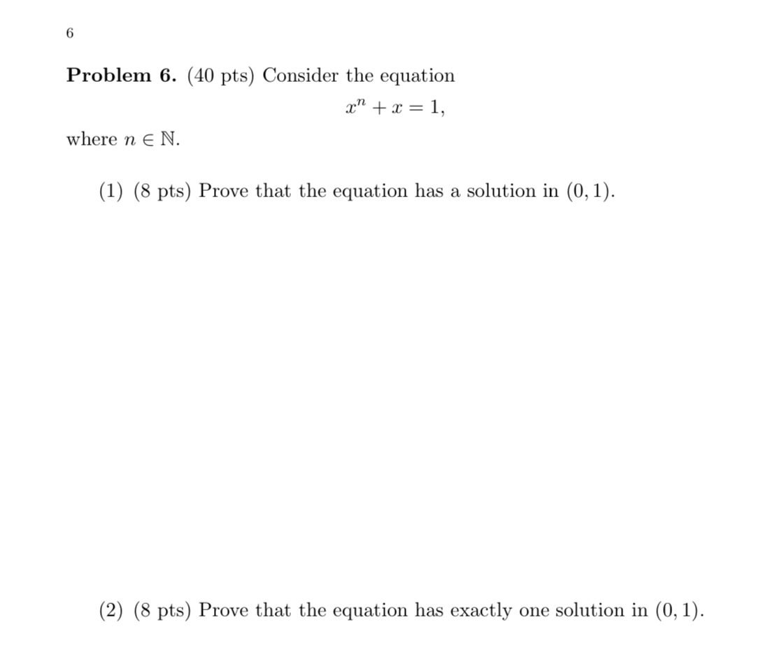 Solved Problem 6 40 Pts Consider The Equation X X 1