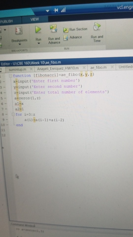 For loop matlab - merchantascse