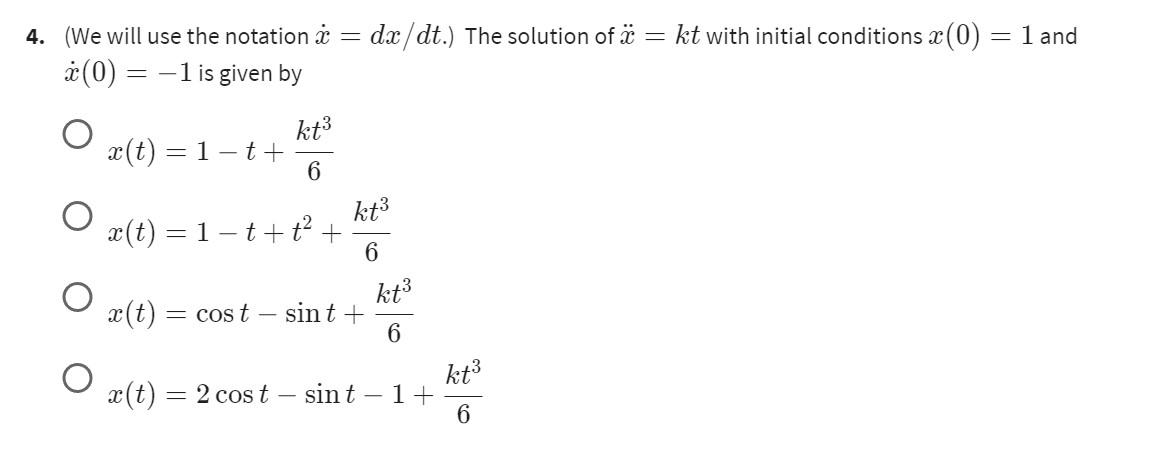 Solved 4. (We will use the notation x˙=dx/dt.) The solution | Chegg.com