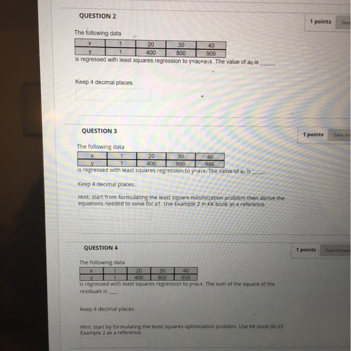 Solved QUESTION 2 1 points Save The following data 20 400 30 | Chegg.com