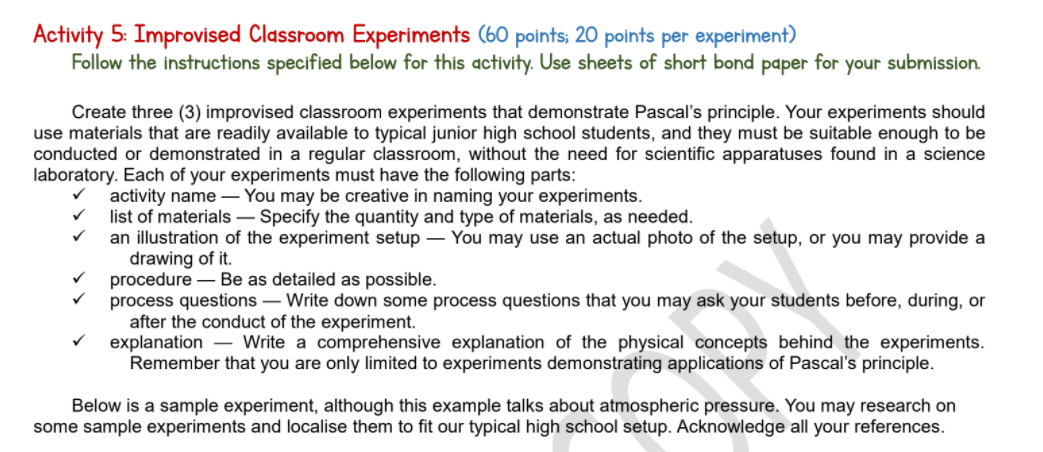 Please suggest experiments that can be doable and | Chegg.com