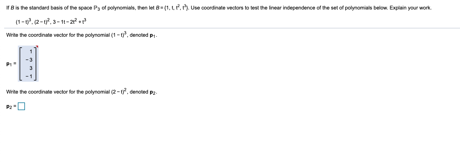 Solved If B is the standard basis of the space P3 of