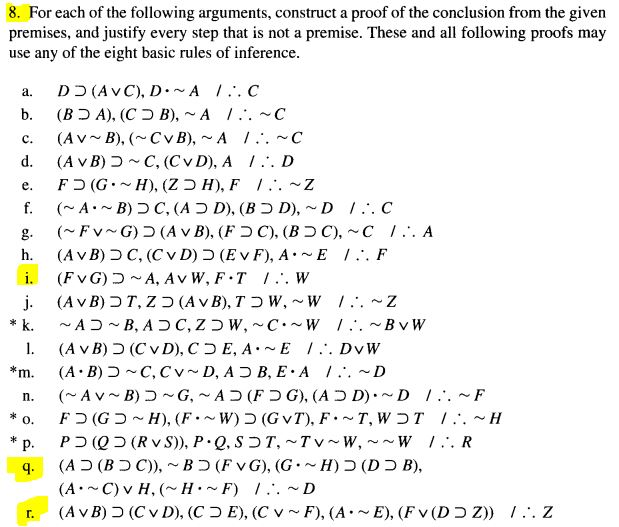 Solved 8. For Each Of The Following Arguments, Construct A | Chegg.com