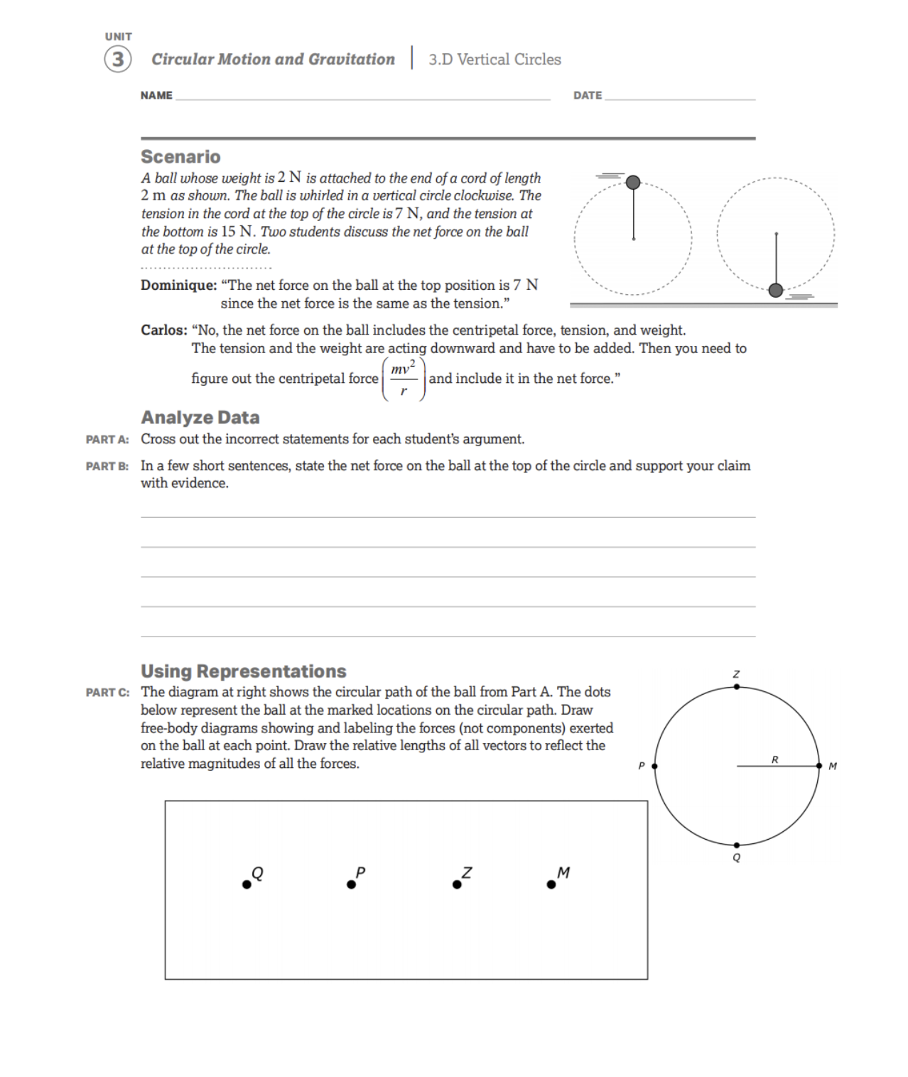 Unit 3 Circular Motion And Gravitation 3 D Vertical Chegg 