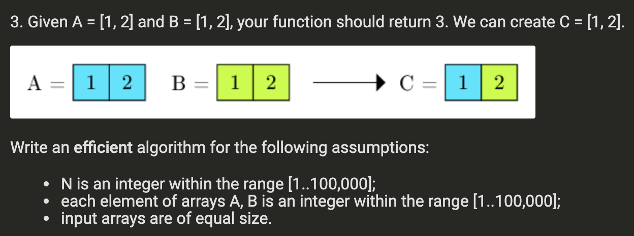 Solved We Are Given Two Arrays A And B, Consisting Of N | Chegg.com