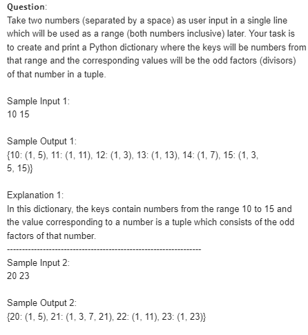 Solved Question Take Two Numbers Separated By A Space As Chegg Com