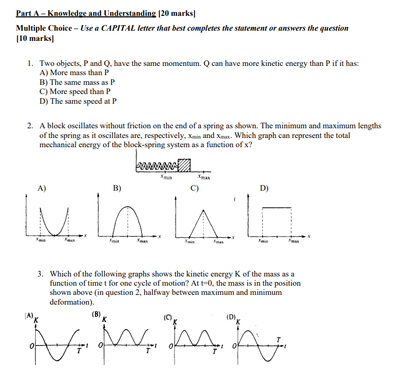 Solved Part A-Knowledge and Understanding [20 marks] | Chegg.com