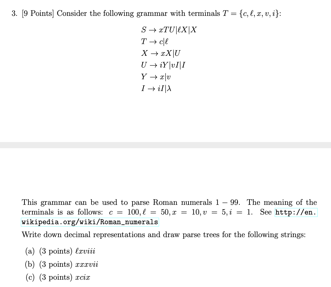 Solved Consider The Following Grammar With Terminals T Chegg Com